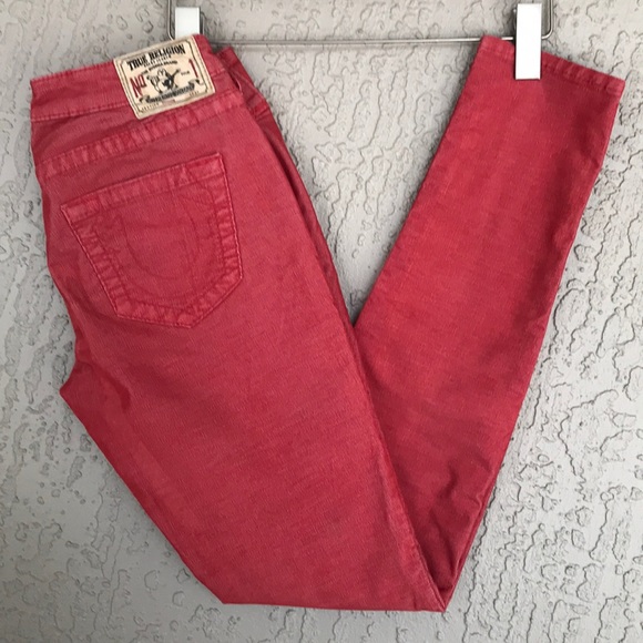 True Religion Denim - True Religion, red, Shannon, corduroy skinny jeans